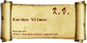 Kardos Vilmos névjegykártya
