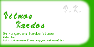 vilmos kardos business card